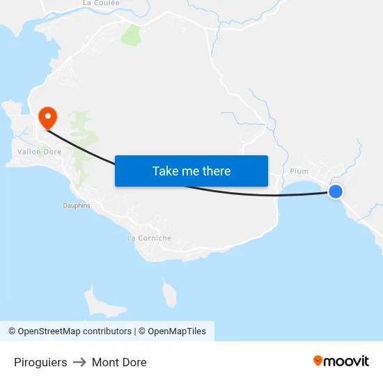 Piroguiers to Mont Dore map