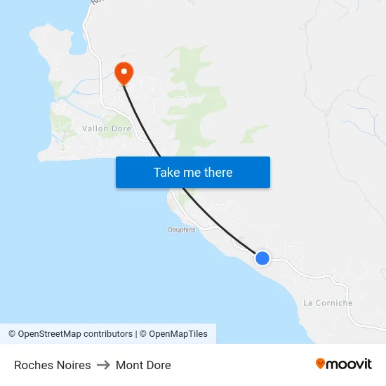 Roches Noires to Mont Dore map
