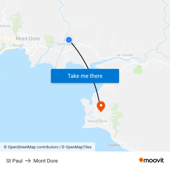 St Paul to Mont Dore map