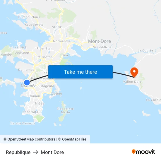Republique to Mont Dore map