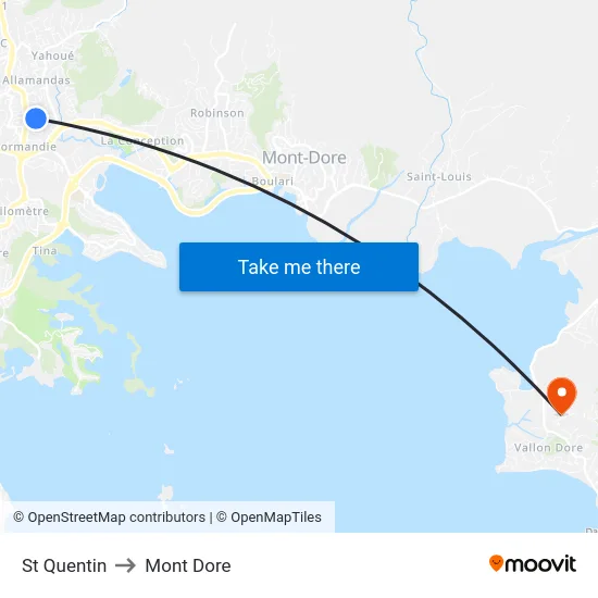 St Quentin to Mont Dore map