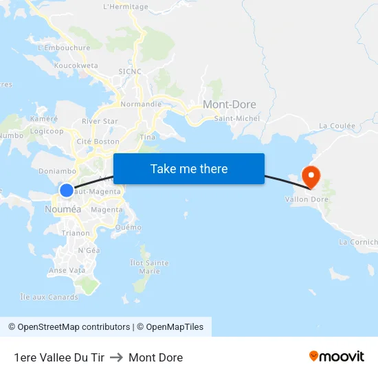 1ere Vallee Du Tir to Mont Dore map