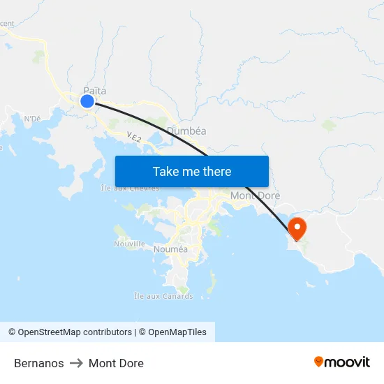 Bernanos to Mont Dore map