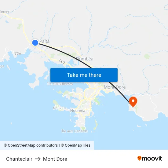 Chanteclair to Mont Dore map