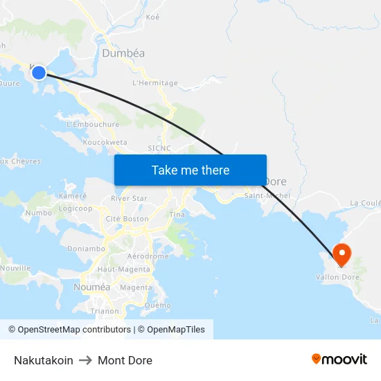 Nakutakoin to Mont Dore map
