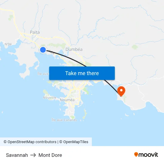 Savannah to Mont Dore map