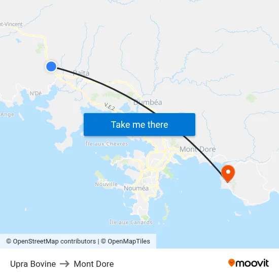 Upra Bovine to Mont Dore map