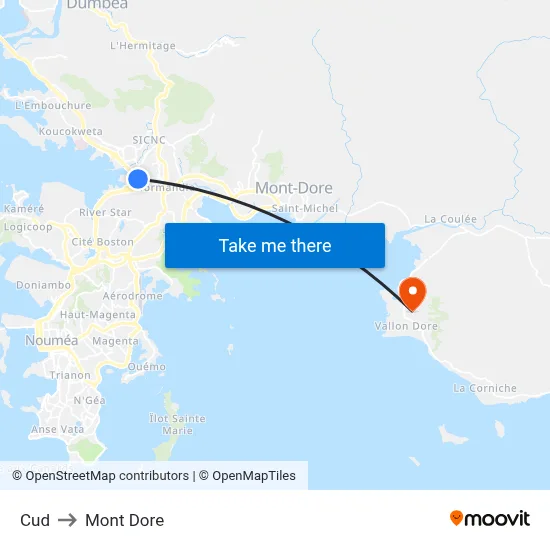 Cud to Mont Dore map