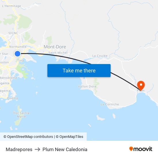 Madrepores to Plum New Caledonia map