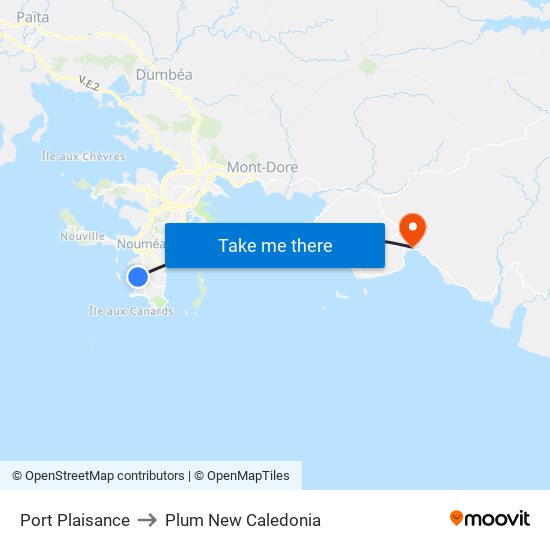 Port Plaisance to Plum New Caledonia map