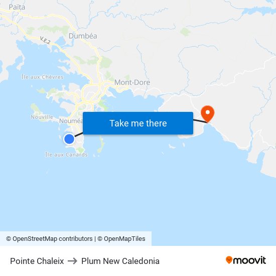 Pointe Chaleix to Plum New Caledonia map