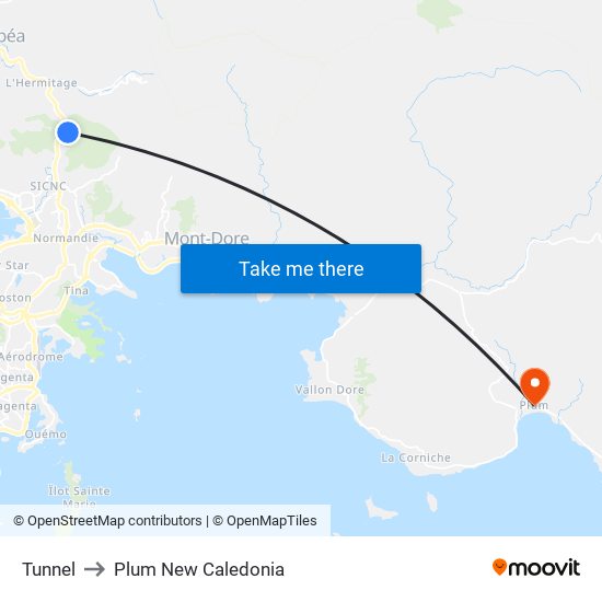 Tunnel to Plum New Caledonia map