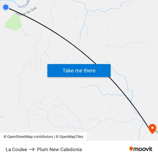 La Coulee to Plum New Caledonia map