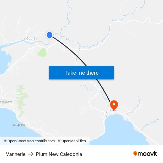 Vannerie to Plum New Caledonia map