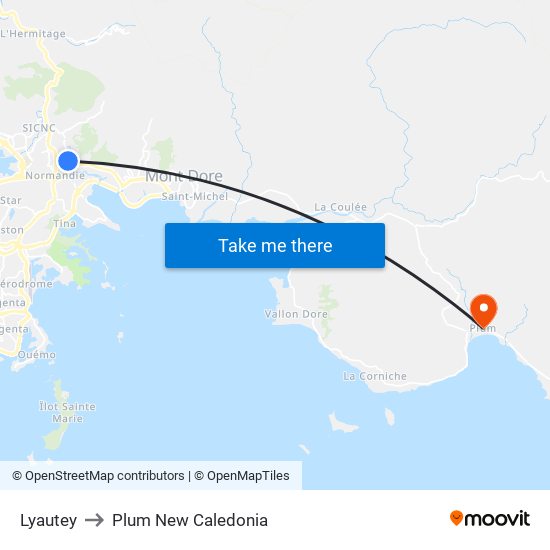 Lyautey to Plum New Caledonia map