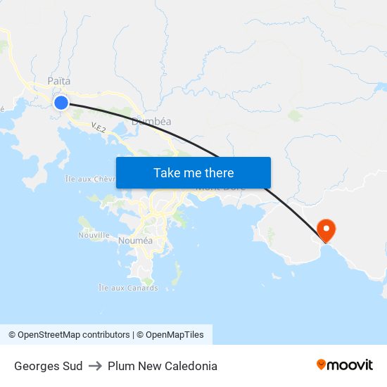 Georges Sud to Plum New Caledonia map