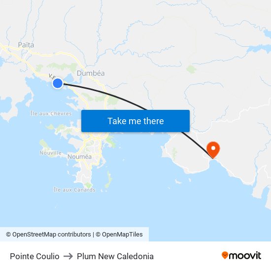 Pointe Coulio to Plum New Caledonia map