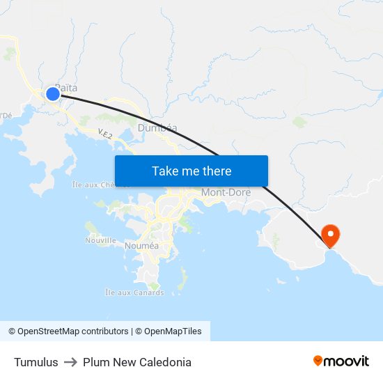 Tumulus to Plum New Caledonia map