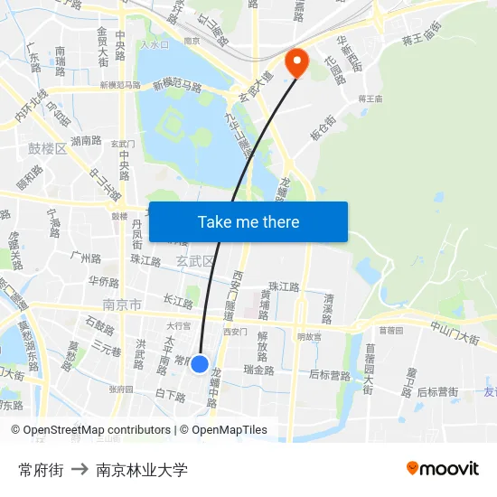 常府街 to 南京林业大学 map