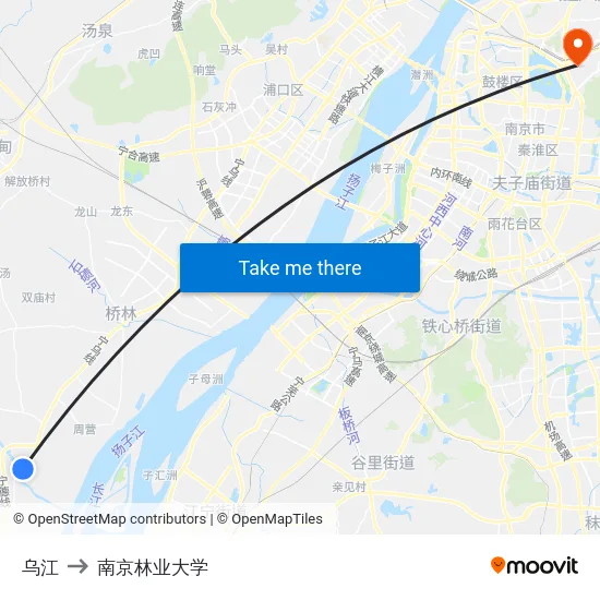 乌江 to 南京林业大学 map