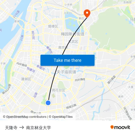 天隆寺 to 南京林业大学 map