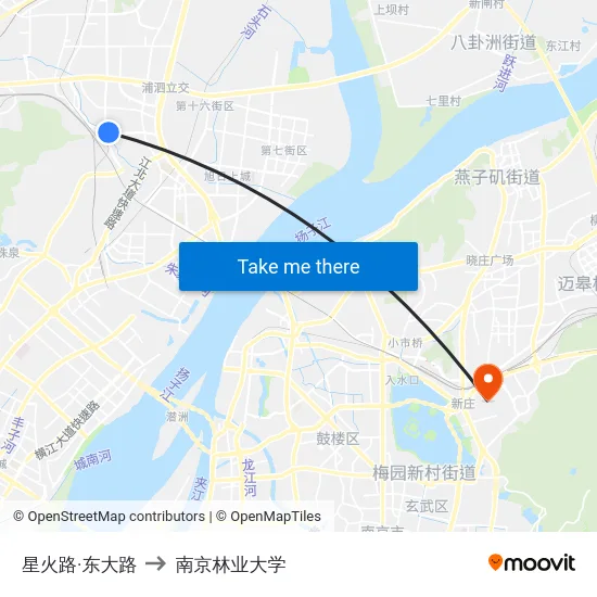 星火路·东大路 to 南京林业大学 map