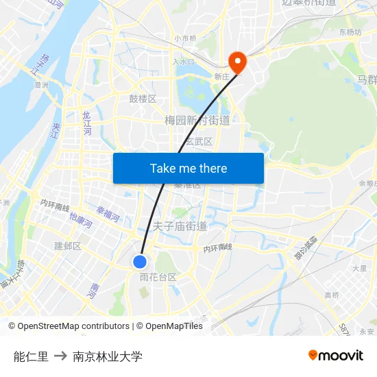 能仁里 to 南京林业大学 map