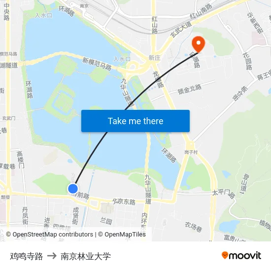 鸡鸣寺路 to 南京林业大学 map