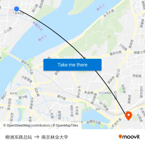 柳洲东路总站 to 南京林业大学 map