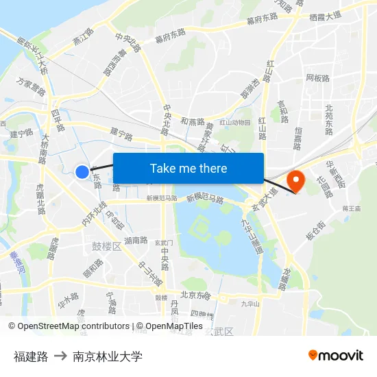 福建路 to 南京林业大学 map