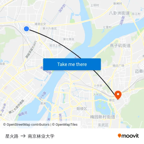 星火路 to 南京林业大学 map