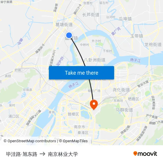 毕洼路·旭东路 to 南京林业大学 map