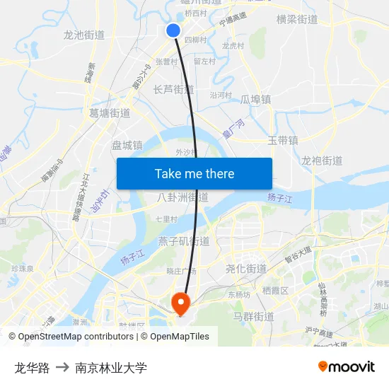 龙华路 to 南京林业大学 map