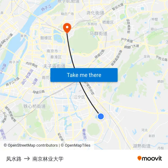 凤水路 to 南京林业大学 map