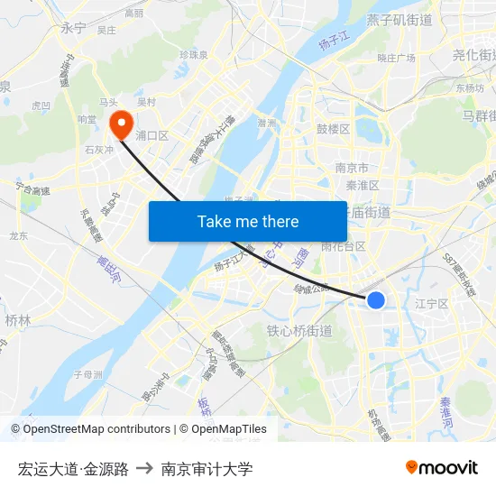 宏运大道·金源路 to 南京审计大学 map