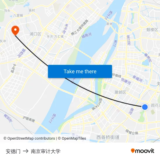 安德门 to 南京审计大学 map