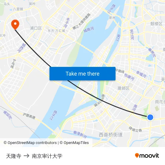 天隆寺 to 南京审计大学 map
