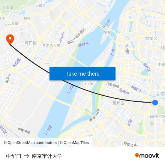 中华门 to 南京审计大学 map