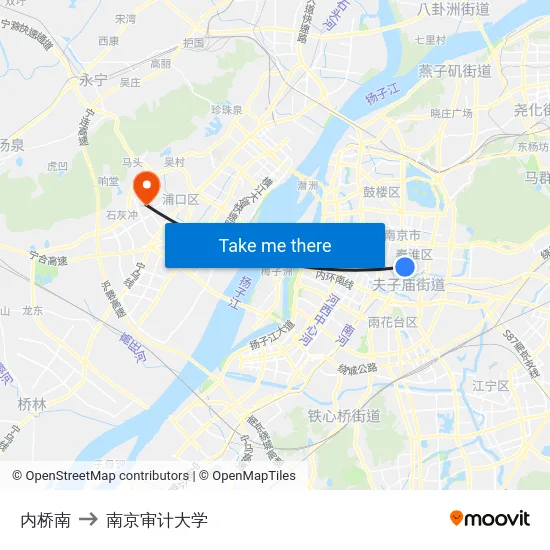 内桥南 to 南京审计大学 map