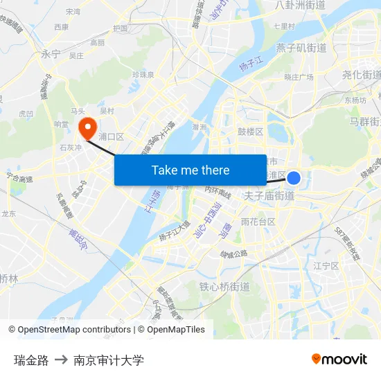 瑞金路 to 南京审计大学 map