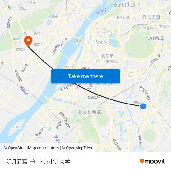 明月新寓 to 南京审计大学 map