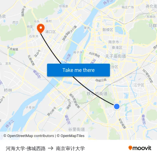 河海大学·佛城西路 to 南京审计大学 map