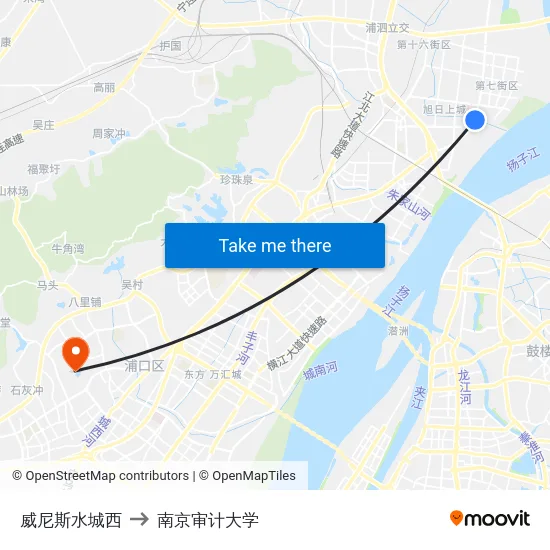 威尼斯水城西 to 南京审计大学 map