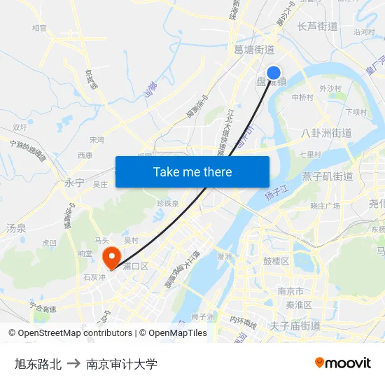 旭东路北 to 南京审计大学 map