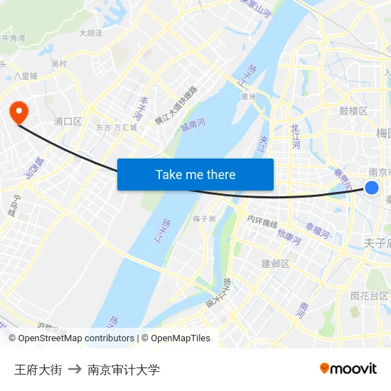 王府大街 to 南京审计大学 map