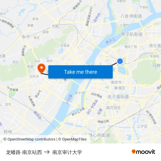 龙蟠路·南京站西 to 南京审计大学 map