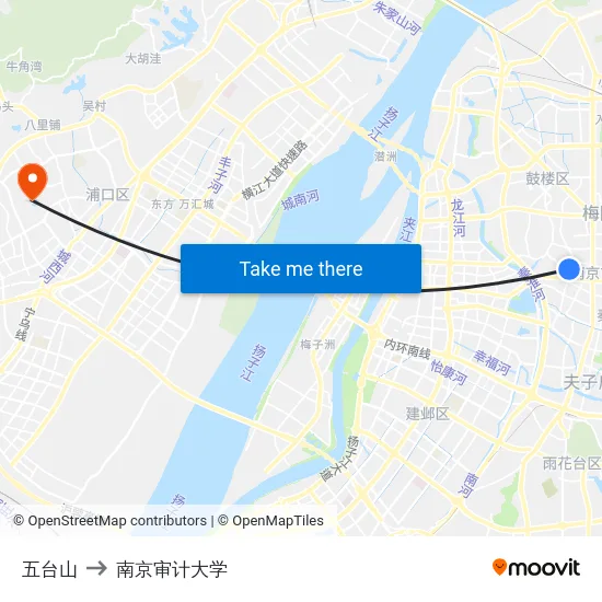 五台山 to 南京审计大学 map
