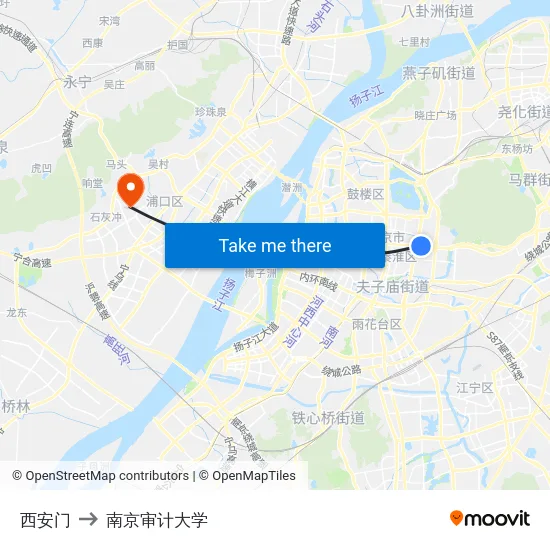 西安门 to 南京审计大学 map