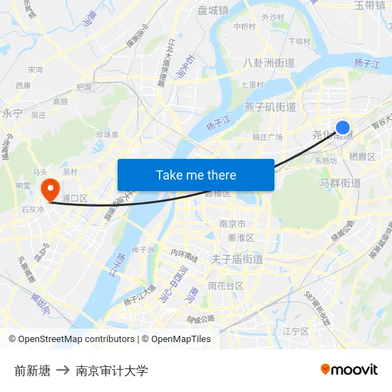 前新塘 to 南京审计大学 map