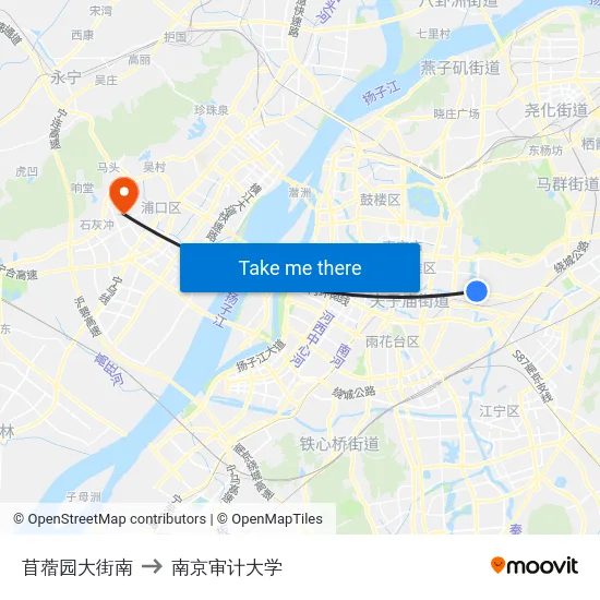 苜蓿园大街南 to 南京审计大学 map